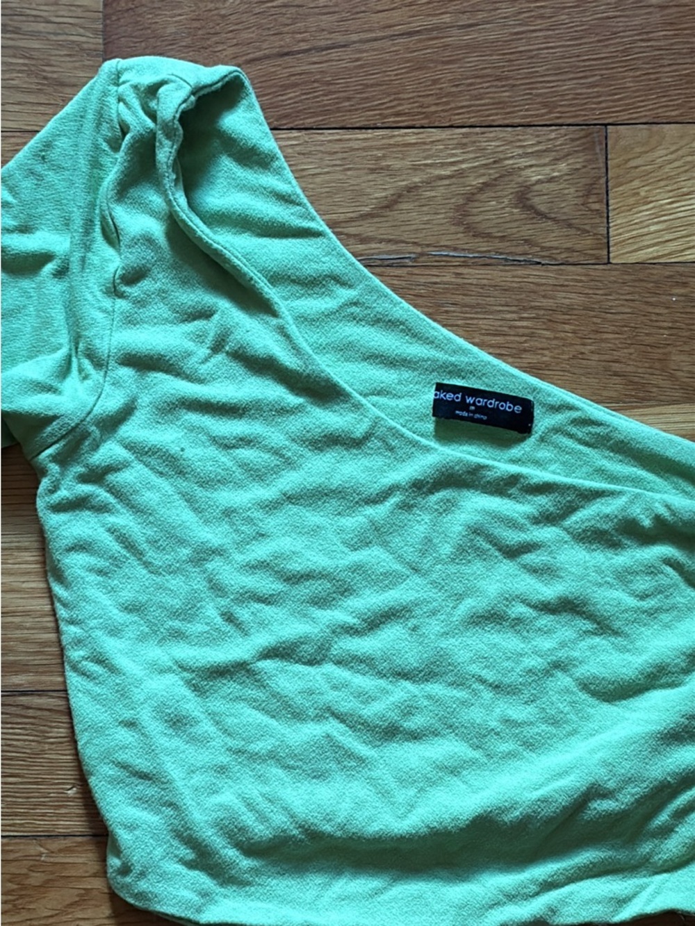Naked Wardrobe Seafoam One-Shoulder Top